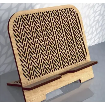 Zigzag Geometrik Desenli Ahşap Tablet Standı (3mm MDF)