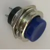 16mm Metal Push Buton Mavi - Su Geçirmez Panel Tipi Anahtar - IP67 Paslanmaz Buton
