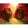 Boyanabilir Ahşap Ev Gece Lambası - 3mm MDF Lazer Kesim Hobi Seti