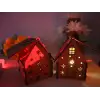 Boyanabilir Ahşap Ev Gece Lambası - 3mm MDF Lazer Kesim Hobi Seti