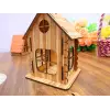 Boyanabilir Minyatür Ahşap Ev Maketi - 3mm MDF Lazer Kesim Hobi Seti