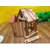 Boyanabilir Minyatür Ahşap Ev Maketi - 3mm MDF Lazer Kesim Hobi Seti