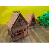 Boyanabilir Minik Ahşap Ev Maketi - 3mm MDF Lazer Kesim Etkinlik Seti