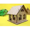 Boyanabilir Ahşap Ev Maketi - 3mm MDF Lazer Kesim Hobi Aktivite Seti