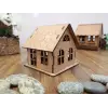 Boyanabilir Ahşap Ev Maketi - 3mm MDF Lazer Kesim Hobi Aktivite Seti