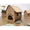 Boyanabilir Dekoratif Ahşap Ev Maketi - 3mm MDF Lazer Kesim Hobi Seti