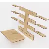 Ahşap MDF 3 Katlı Profesyonel Bileklik ve Saat Teşhir Standı - 30x30 cm Lazer Kesim Tasarım
