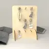 Ahşap MDF Anahtarlık Takı Teşhir Standı | 9 Çubuklu 30x20cm Sunum Ünitesi