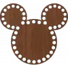 Ahşap MDF Sepet Tabanı Mickey 15x14 CM