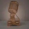 Ahşap MDF Telefon Standı (8.5x18 cm) Mikrofon Figürlü Retro Tasarım