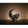 Ahşap Mumluk Ay Temalı