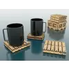 Ahşap Palet Modelli Bardak Altlığı 6 lı Set