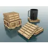 Ahşap Palet Modelli Bardak Altlığı 6 lı Set