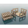 Ahşap Palet Modelli Bardak Altlığı 6 lı Set