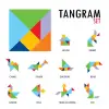 Ahşap Tangram zeka oyunu 18cm x 18cm