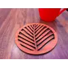 Ahşap Yaprak Şeklinde Bardak Altlığı 6 lı Set