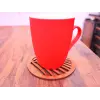 Ahşap Yaprak Şeklinde Bardak Altlığı 6 lı Set