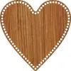 Kalp Ahşap MDF Sepet Tabanı 20x20 cm (Seçilebilir Delik Çapı)