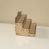 Apex-Orna 3 Katlı Tepe İşlemeli Ahşap MDF Teşhir Standı 22x28x22 cm