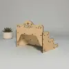 Apex-Orna 3 Katlı Tepe İşlemeli Ahşap MDF Teşhir Standı 22x28x22 cm