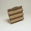 Apex-Orna 3 Katlı Tepe İşlemeli Ahşap MDF Teşhir Standı 22x28x22 cm