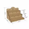 Apex-Orna 3 Katlı Tepe İşlemeli Ahşap MDF Teşhir Standı 22x28x22 cm