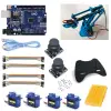 Arduino Plastik Robot Kol Kiti - 4 Servo Motor ve Joystick Kontrol Ünitesi Dahil