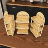Basket-Tier 3 Raflı Sepetli Ahşap MDF Teşhir Standı 25x50 cm