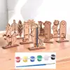 Boyanabilir Ahşap 10lu Hayvan Seti - 3mm MDF Boya ve Fırçalı Hobi Paketi
