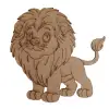 Boyanabilir Ahşap Aslan Figürü 16x16 cm