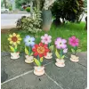 Boyanabilir Ahşap Bahar Dalı Çiçek Figürü (7x15 cm)