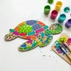 Boyanabilir Ahşap Deniz Kaplumbağası Figürü 17x10 cm