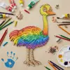 Boyanabilir Ahşap Deve Kuşu Figürü 18x12 cm