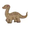 Boyanabilir Ahşap Dinazor Figürü Brontosaurus 17x14 cm