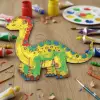 Boyanabilir Ahşap Dinazor Figürü Brontosaurus 17x14 cm