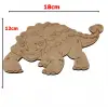 Boyanabilir Ahşap Dinozor Figürü Ankylosaurus 18x12 cm