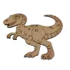 Boyanabilir Ahşap Dinozor Figürü T-Rex 16x13 cm