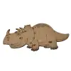 Boyanabilir Ahşap Dinozor Figürü Triceratops 21x10 cm
