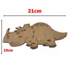 Boyanabilir Ahşap Dinozor Figürü Triceratops 21x10 cm