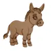 Boyanabilir Ahşap Eşek Figürü 15x13 cm