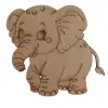 Boyanabilir Ahşap Fil Figürü 17x16 cm