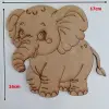 Boyanabilir Ahşap Fil Figürü 17x16 cm