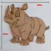 Boyanabilir Ahşap Gergedan Figürü 16x16 cm