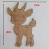 Boyanabilir Ahşap Geyik Figürü 16x10 cm