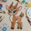 Boyanabilir Ahşap Geyik Figürü 16x10 cm