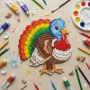 Boyanabilir Ahşap Hindi Figürü 15x14 cm