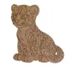 Boyanabilir Ahşap Jaguar Figürü 16x15 cm