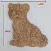 Boyanabilir Ahşap Jaguar Figürü 16x15 cm