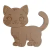 Boyanabilir Ahşap Kedi Figürü 15x16 cm