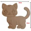 Boyanabilir Ahşap Kedi Figürü 15x16 cm